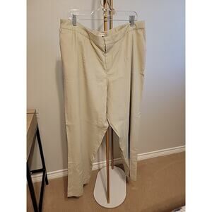 NWT Coldwater Creek Linen Pants 18W Khaki Spring Elastic Waist